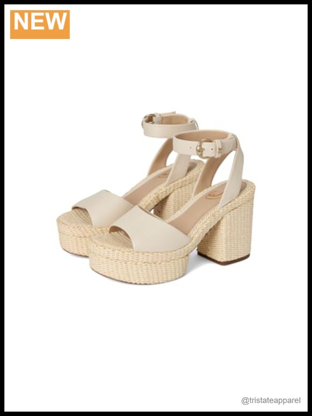 Woven Geometric Platform Block Heel Buckle Sandal